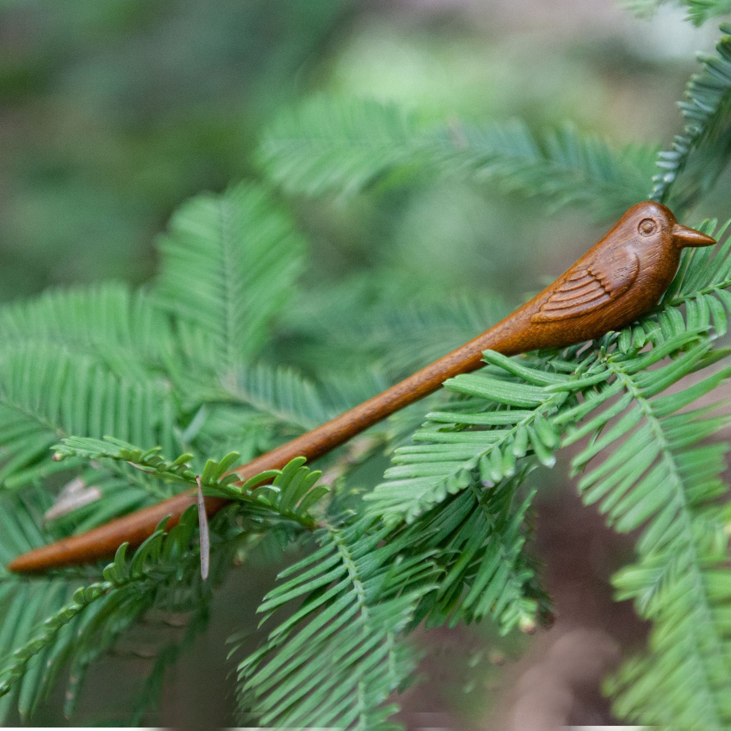 Carved Bird Wooden Hair Stick from Something Minty