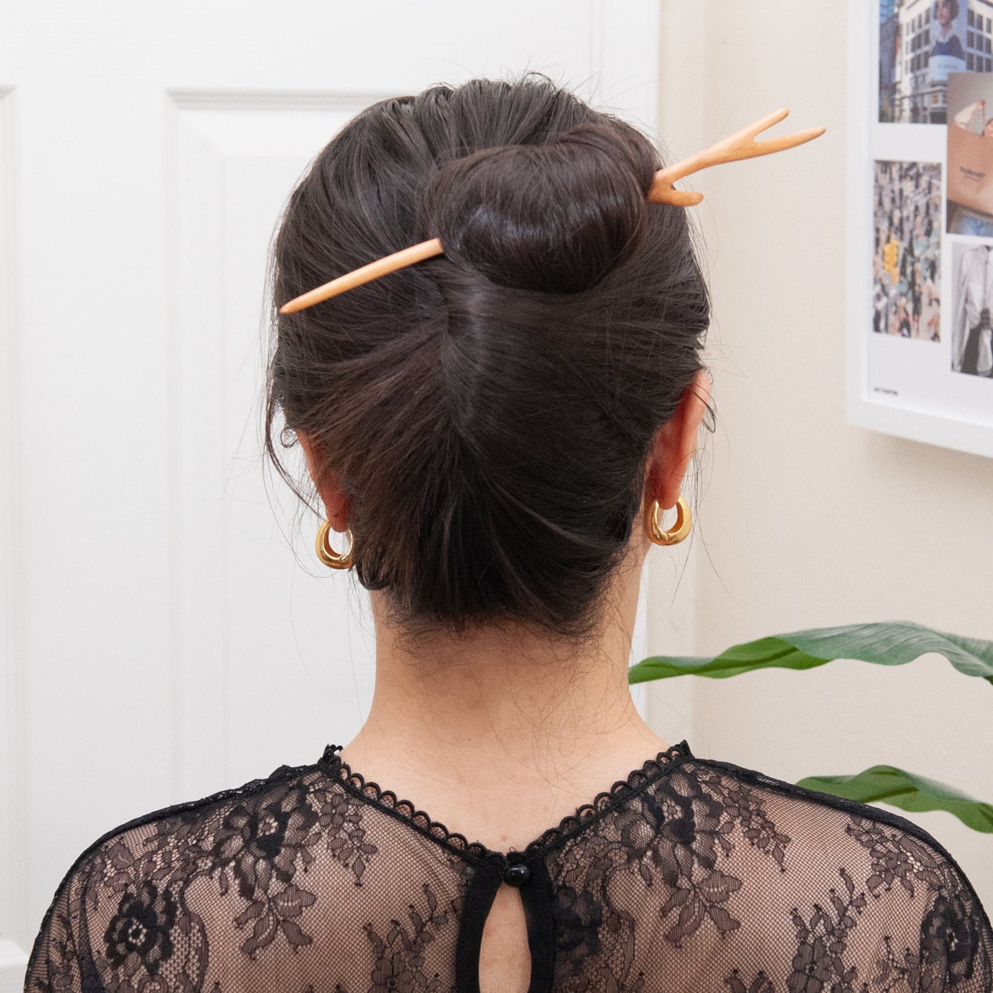 Extra Long Wooden Hair Stick in Peachwood from Something Minty