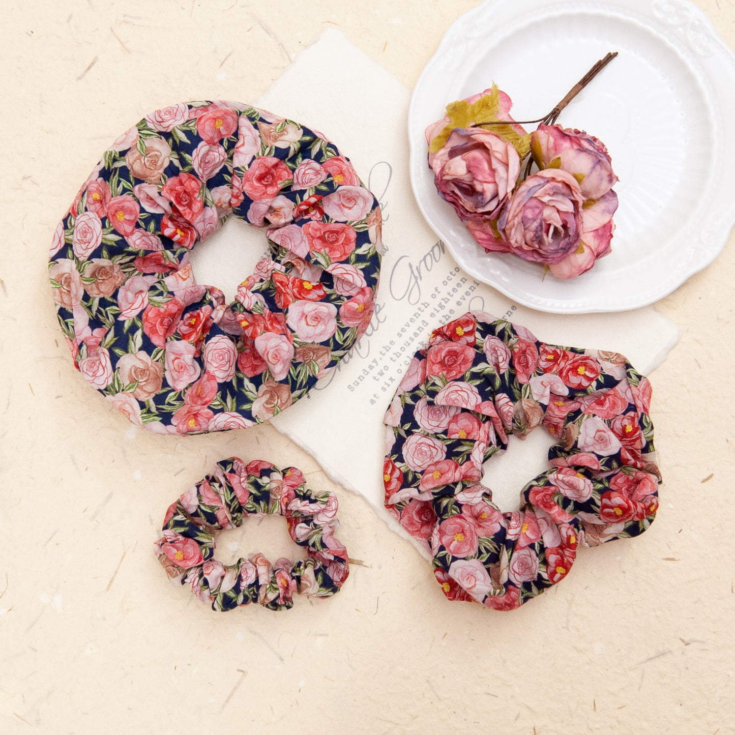 Liberty Fabric Scrunchie in Rose
