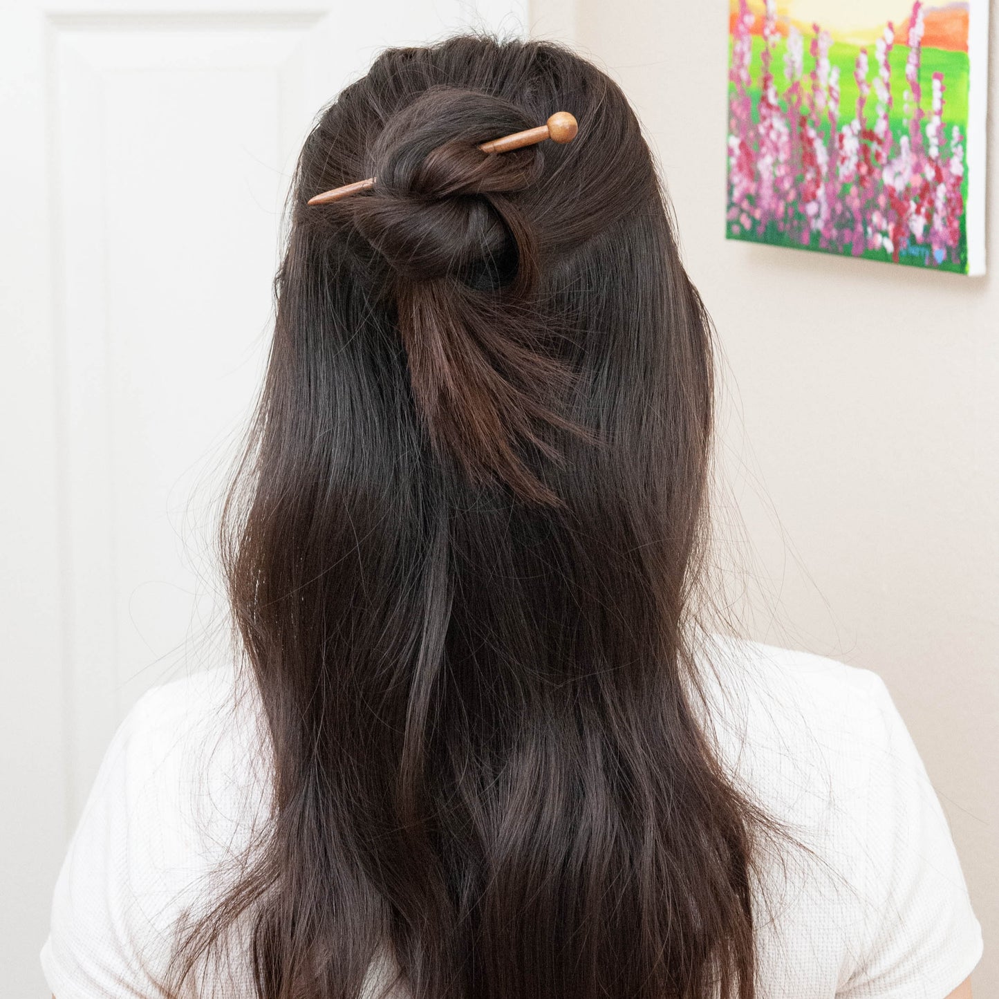 Short Wooden Hair Stick in Vera wood from Something Minty