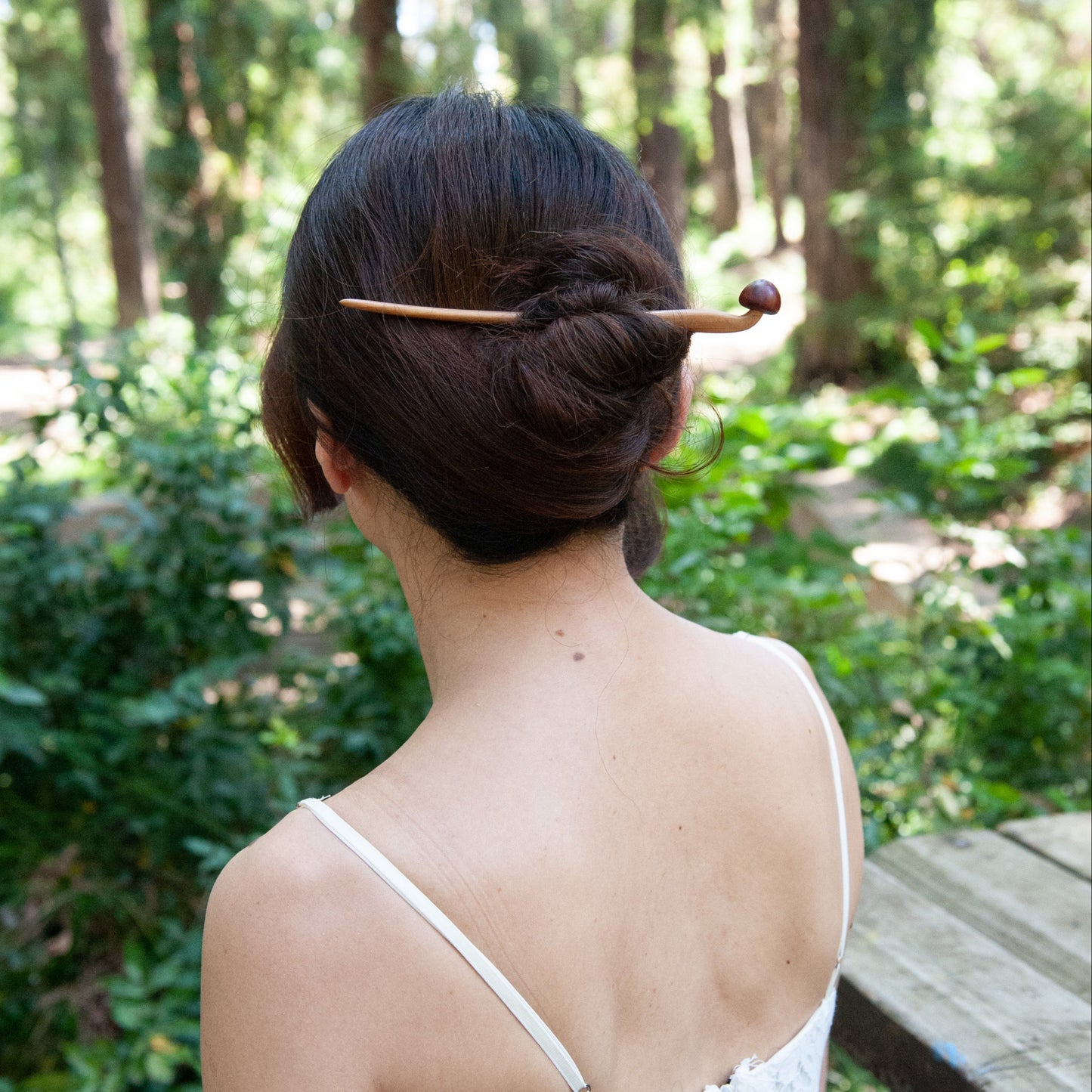 Wooden Hair Stick with Mushroom Design from Something Minty
