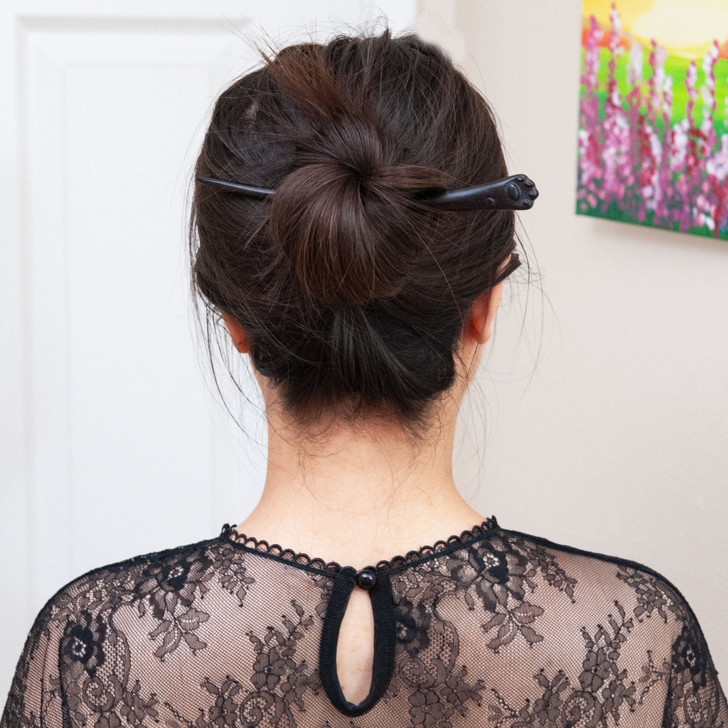 Wooden Hair Stick with Cat Paw Design from Something Minty