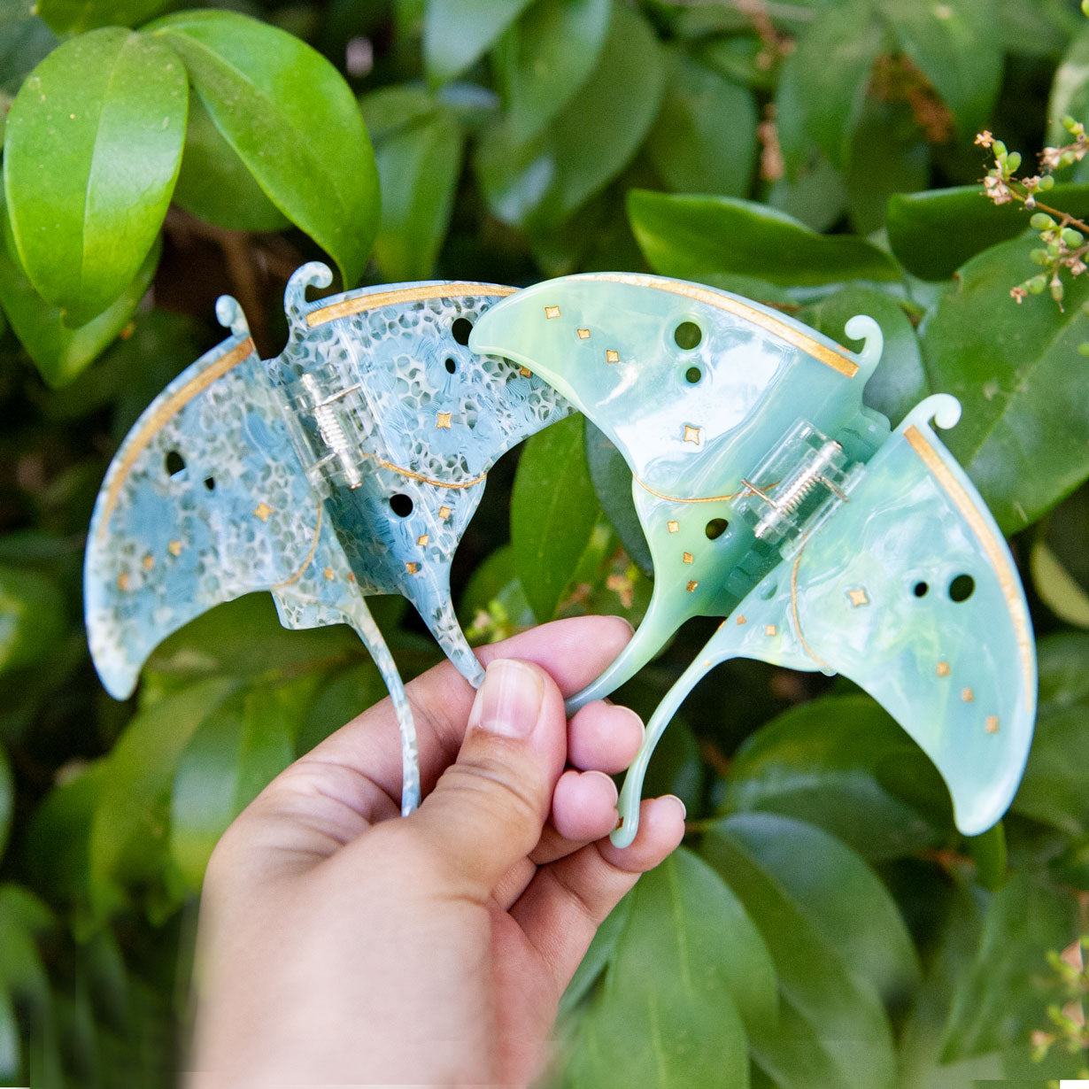 luna moth hair clip
