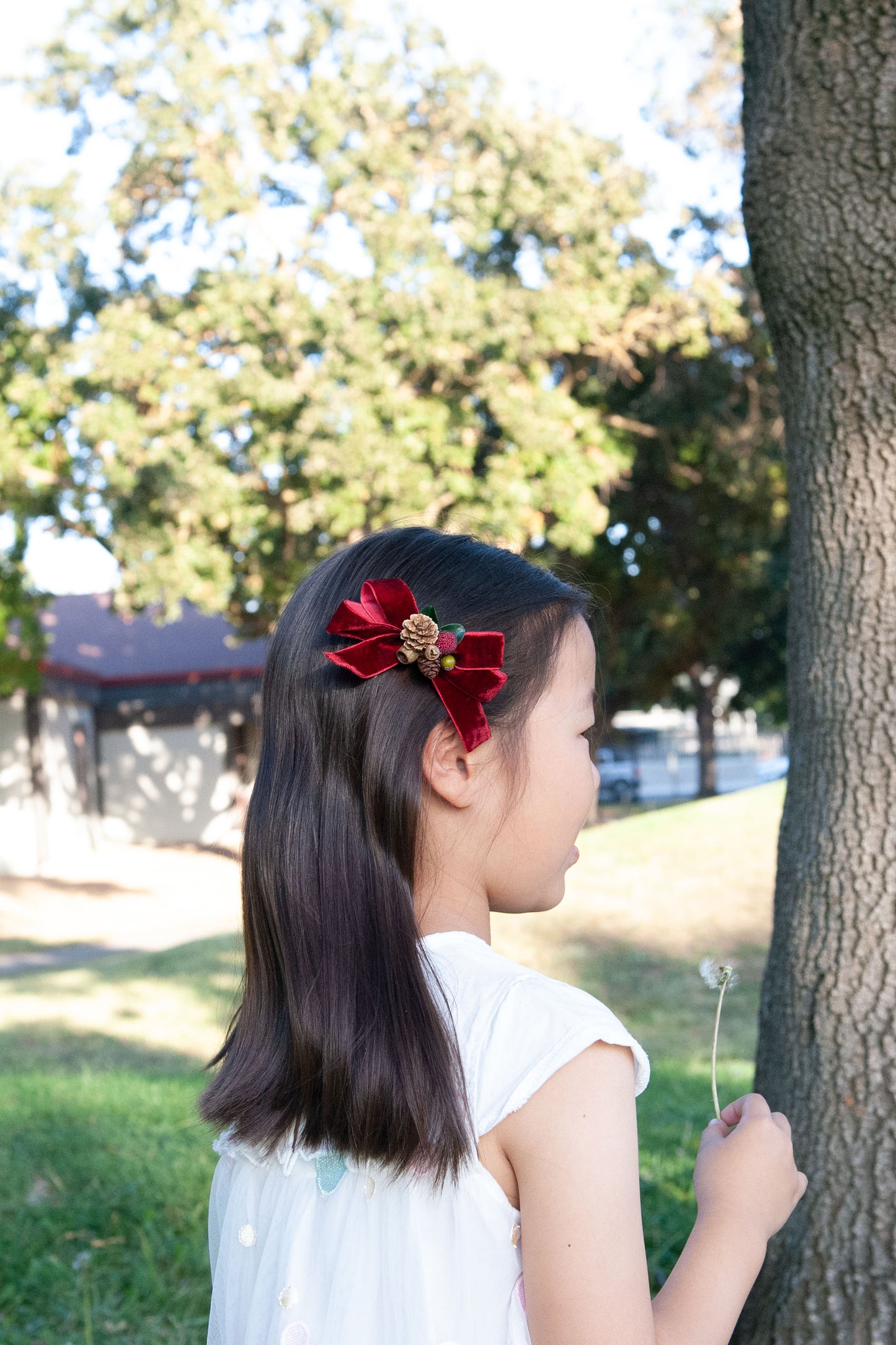 Christmas Bow Hair Clip in Red
