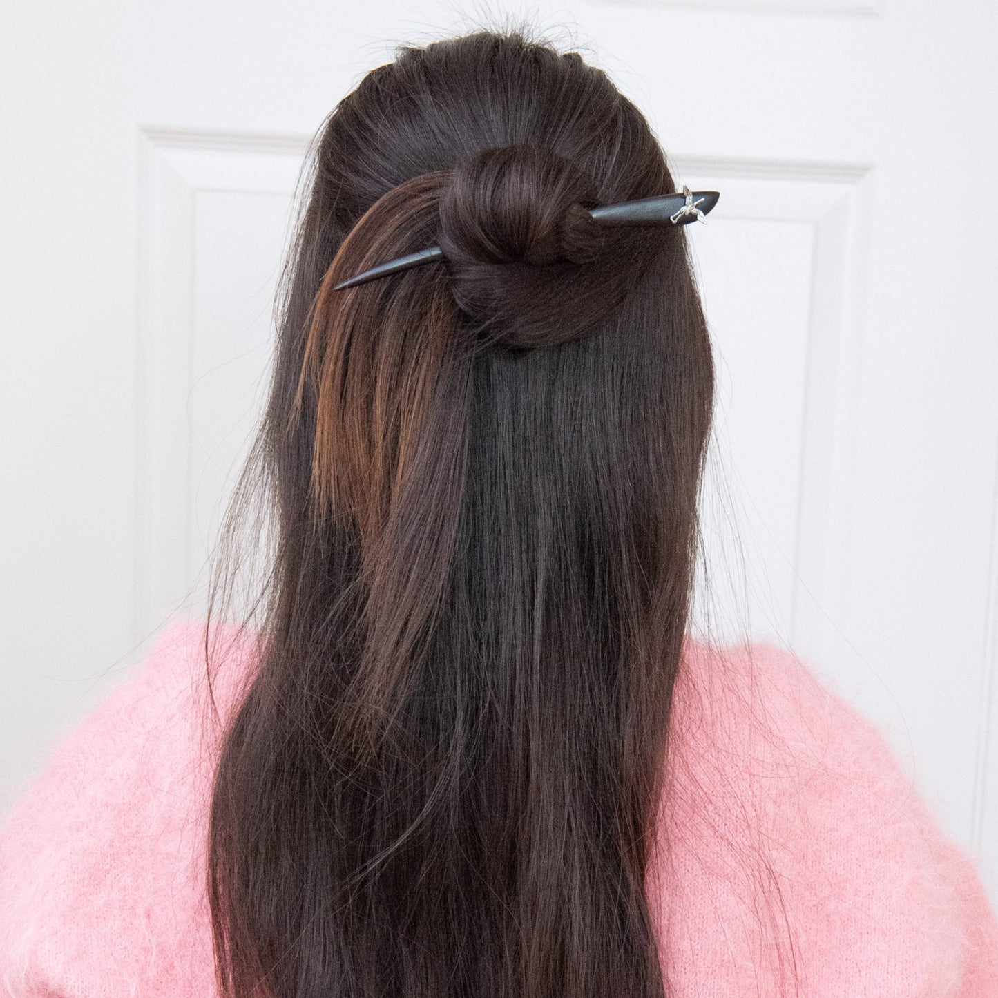 Wooden Crane Hair Stick in Black from Something Minty