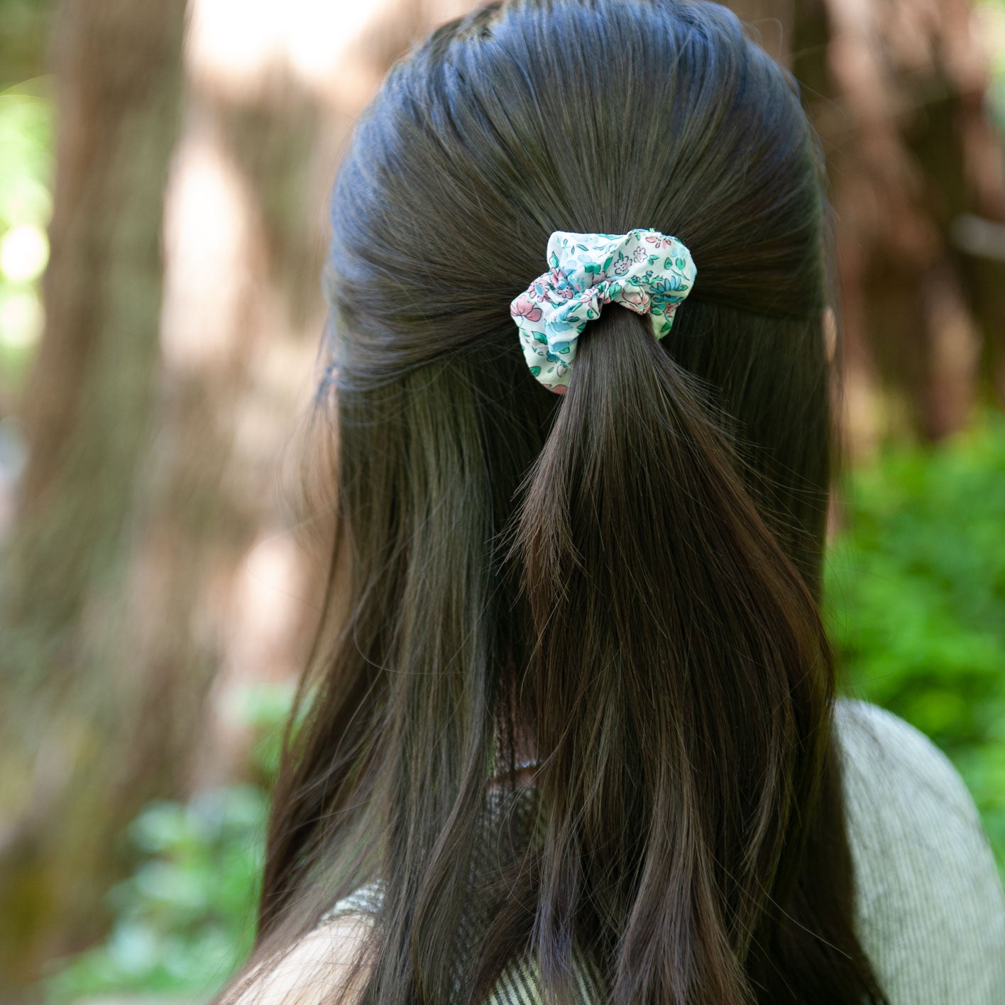 liberty fabric scrunchie in betsy anna
