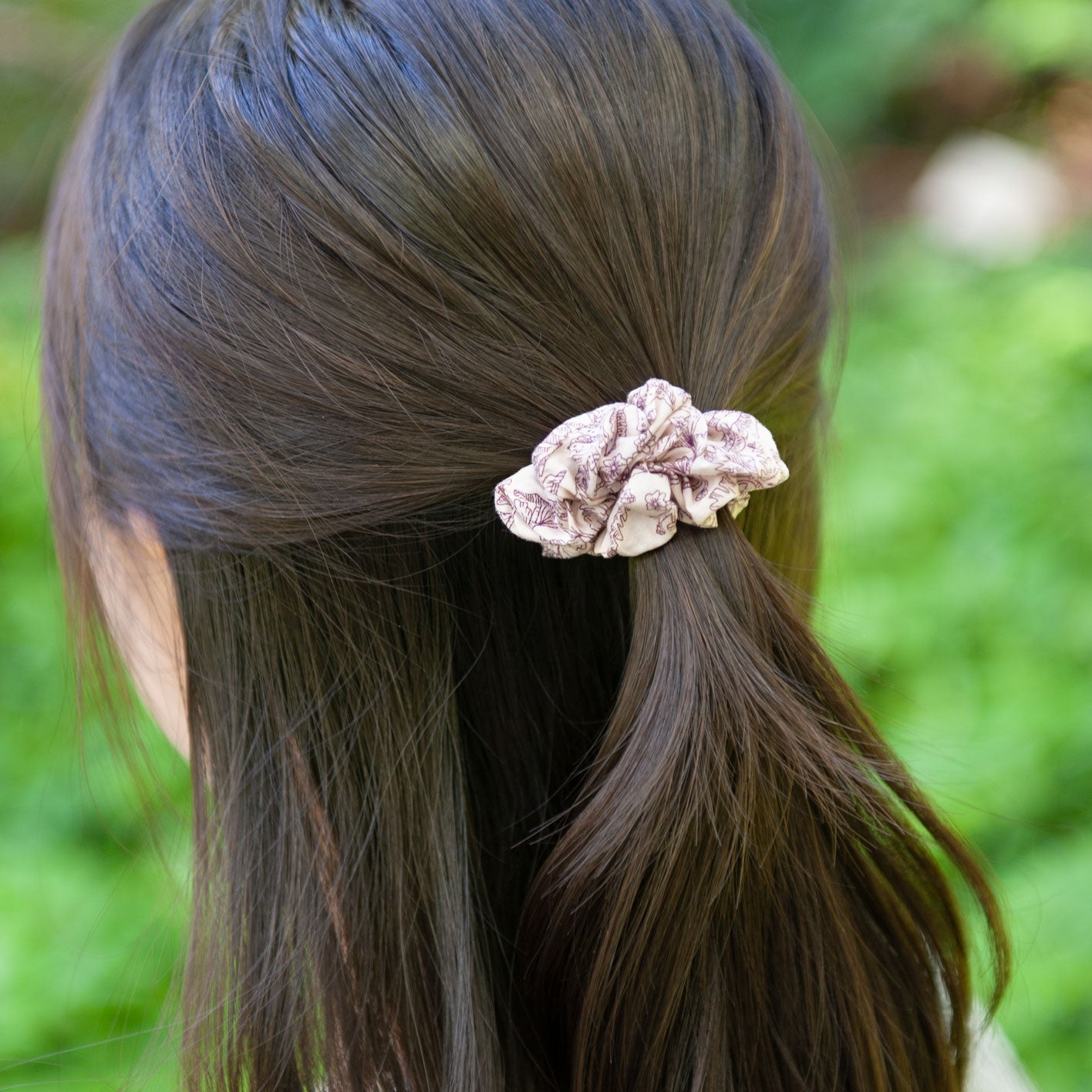 a woman wearing Liberty Scrunchie in Donna Leigh in skinny size