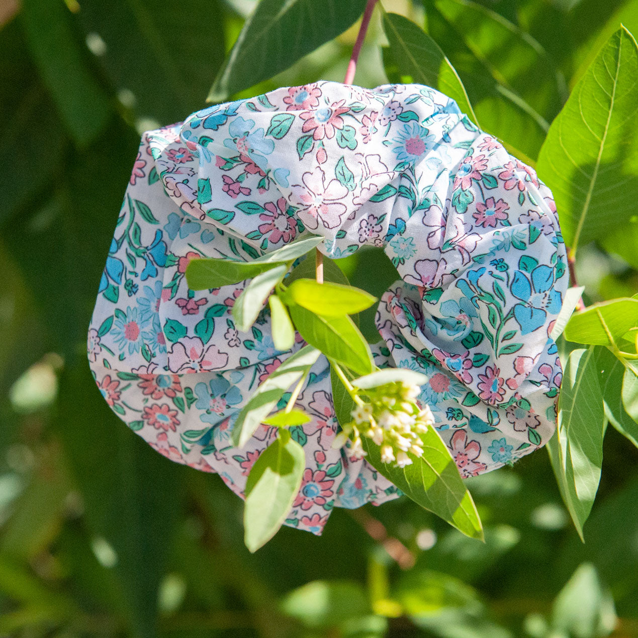 floral print liberty fabric scrunchie