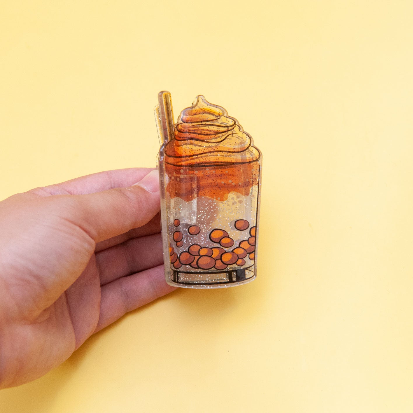 boba milk tea hair claw clip from Something Minty