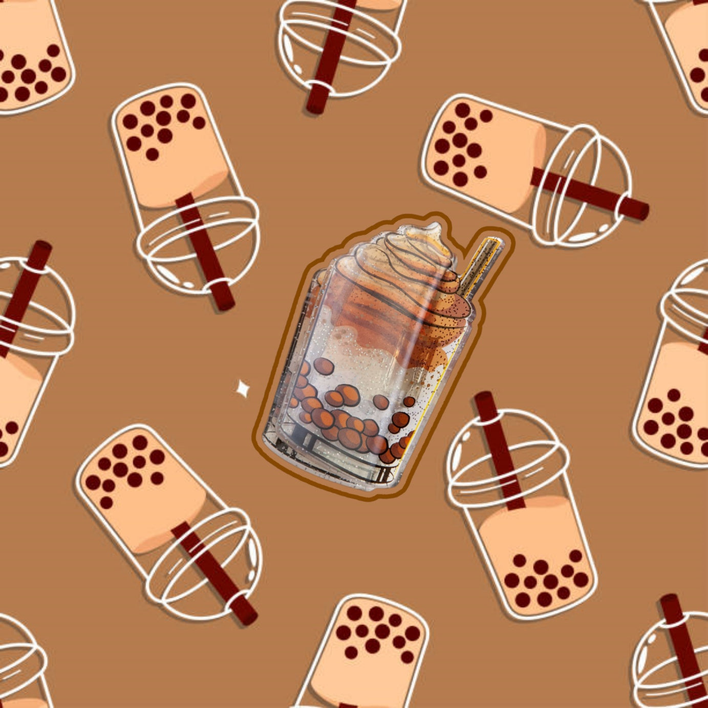 Fun Boba milk tea hair clip