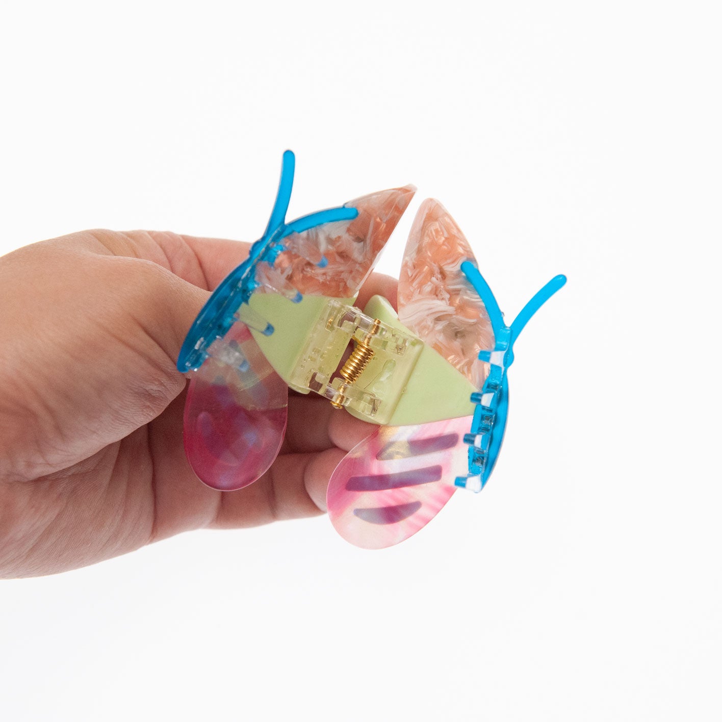 detail of butterfly hair clip