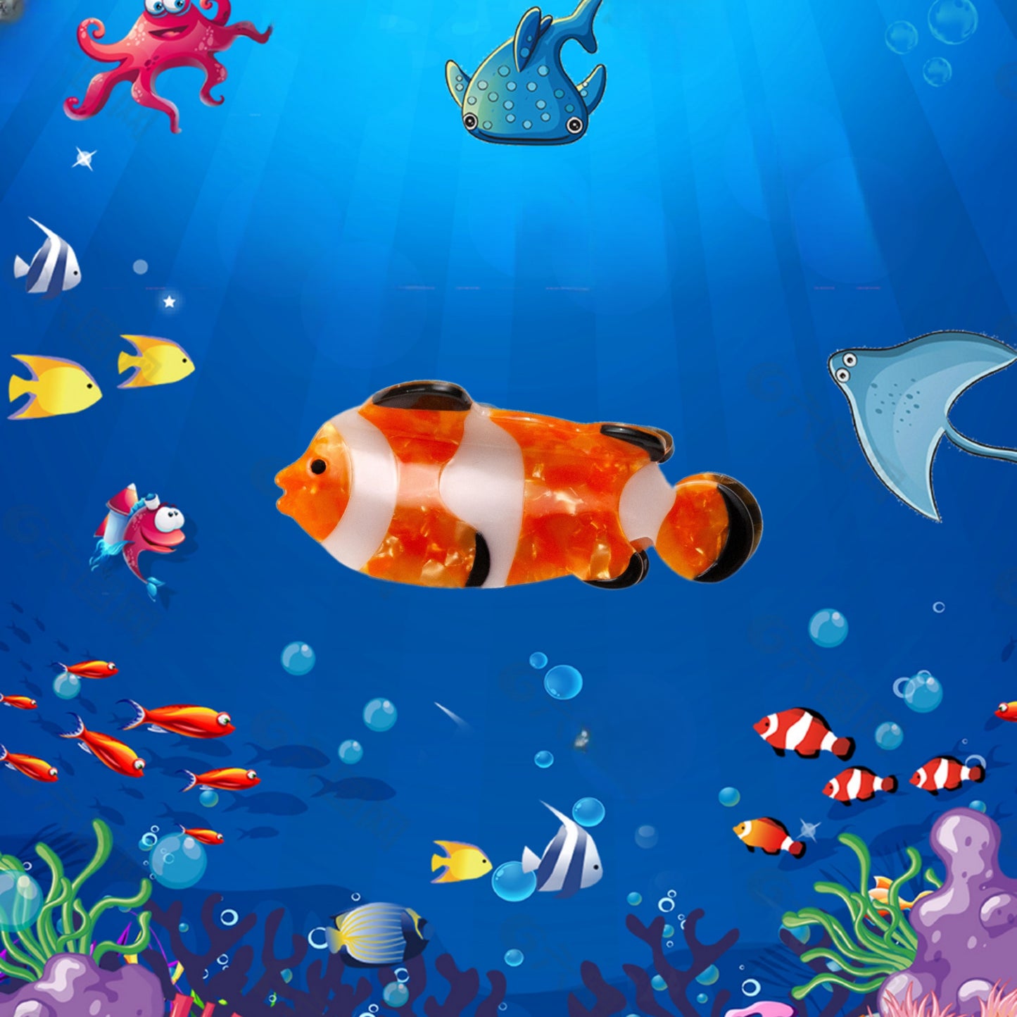 clownfish hair claw clip from SomethingMinty