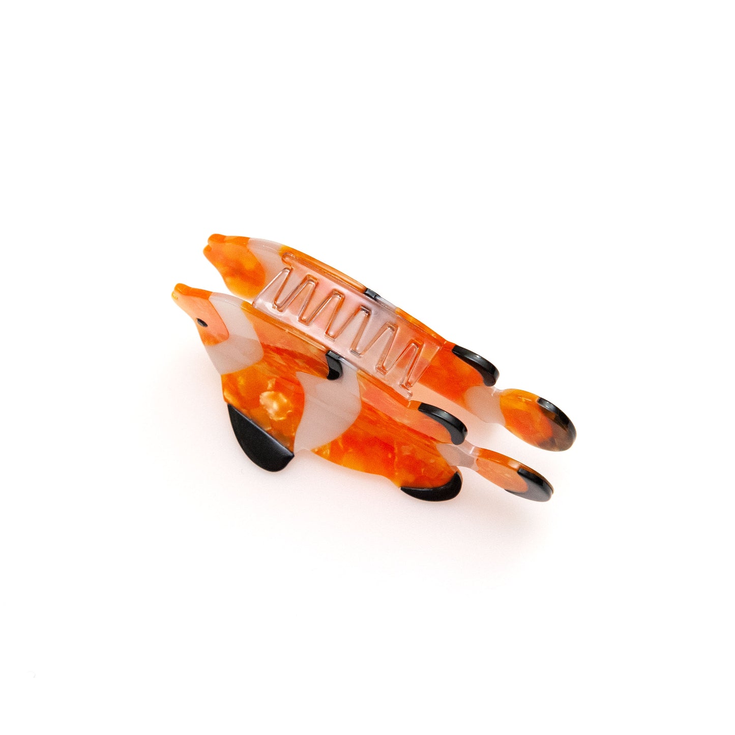 side view of clownfish hair claw clip from SomethingMinty