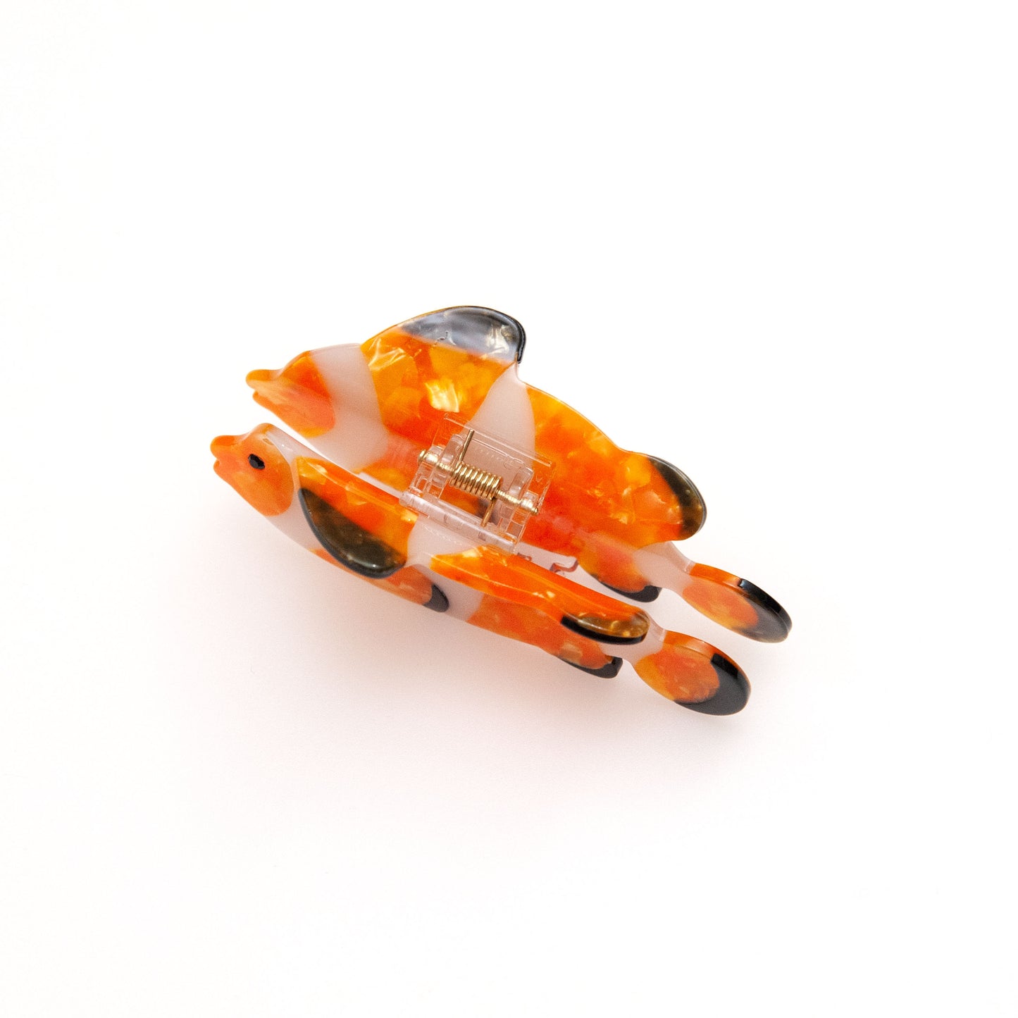 Top view of clownfish hair claw clip from SomethingMinty