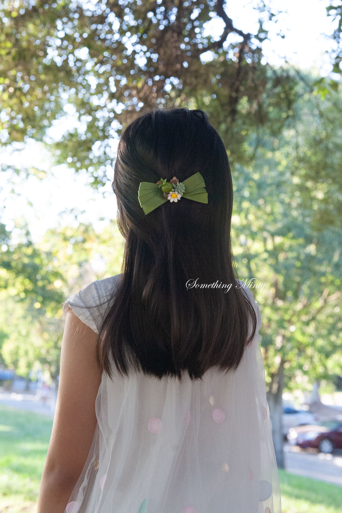 Ribbon Bow Daisy Hair Clip