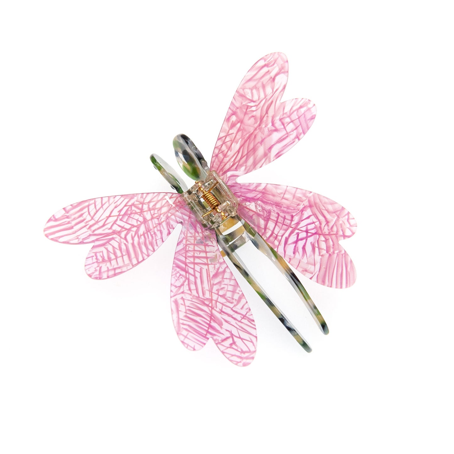 top view of dragonfly hair clip