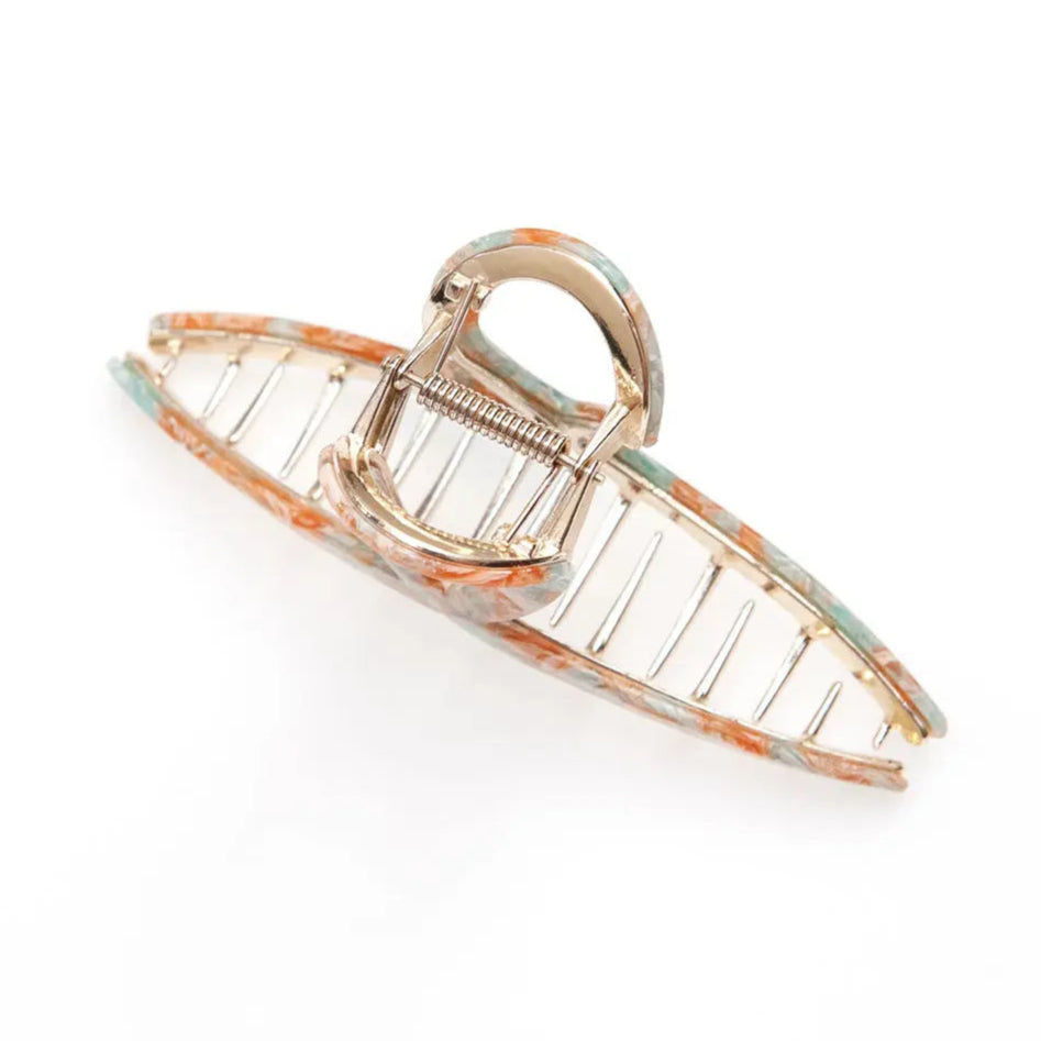 top view of extra large hair clip in ocean color