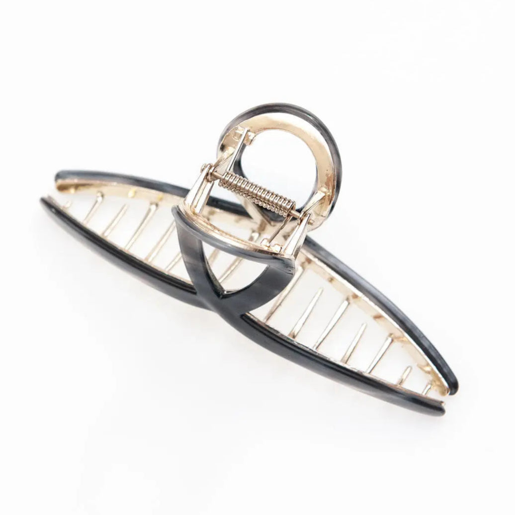 top view of extra large claw clip in gray color