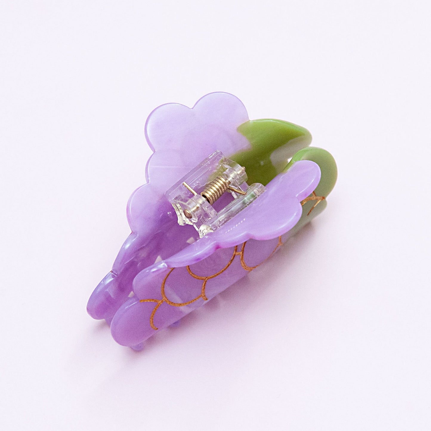 top view of grape hair clip from Something Minty