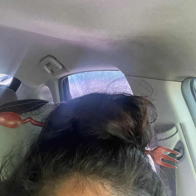 wooden hair pin from Something Minty