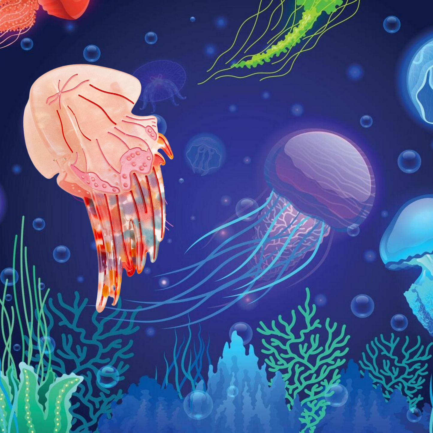 cute eco-friendly jellyfish hair claw clip
