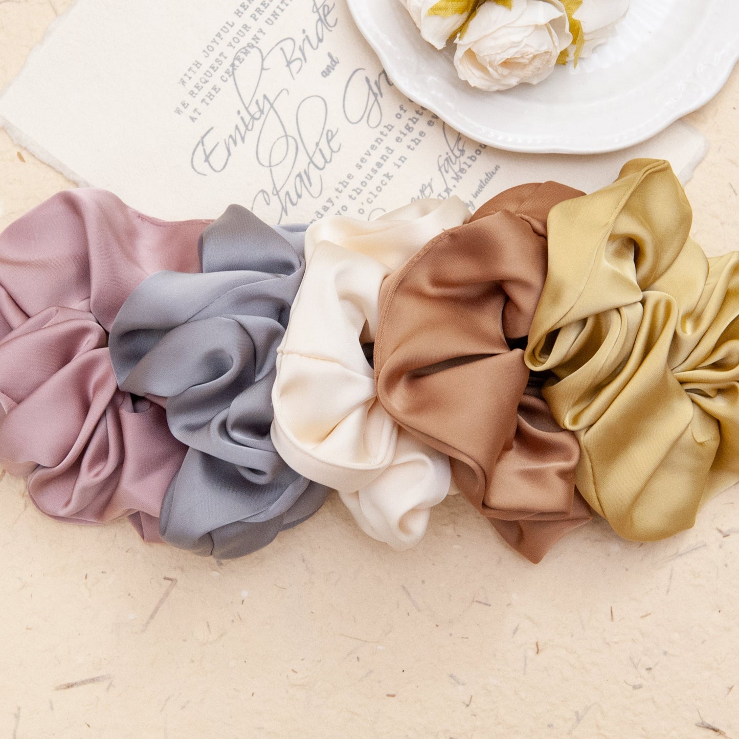 Satin Scrunchie in Chamomile