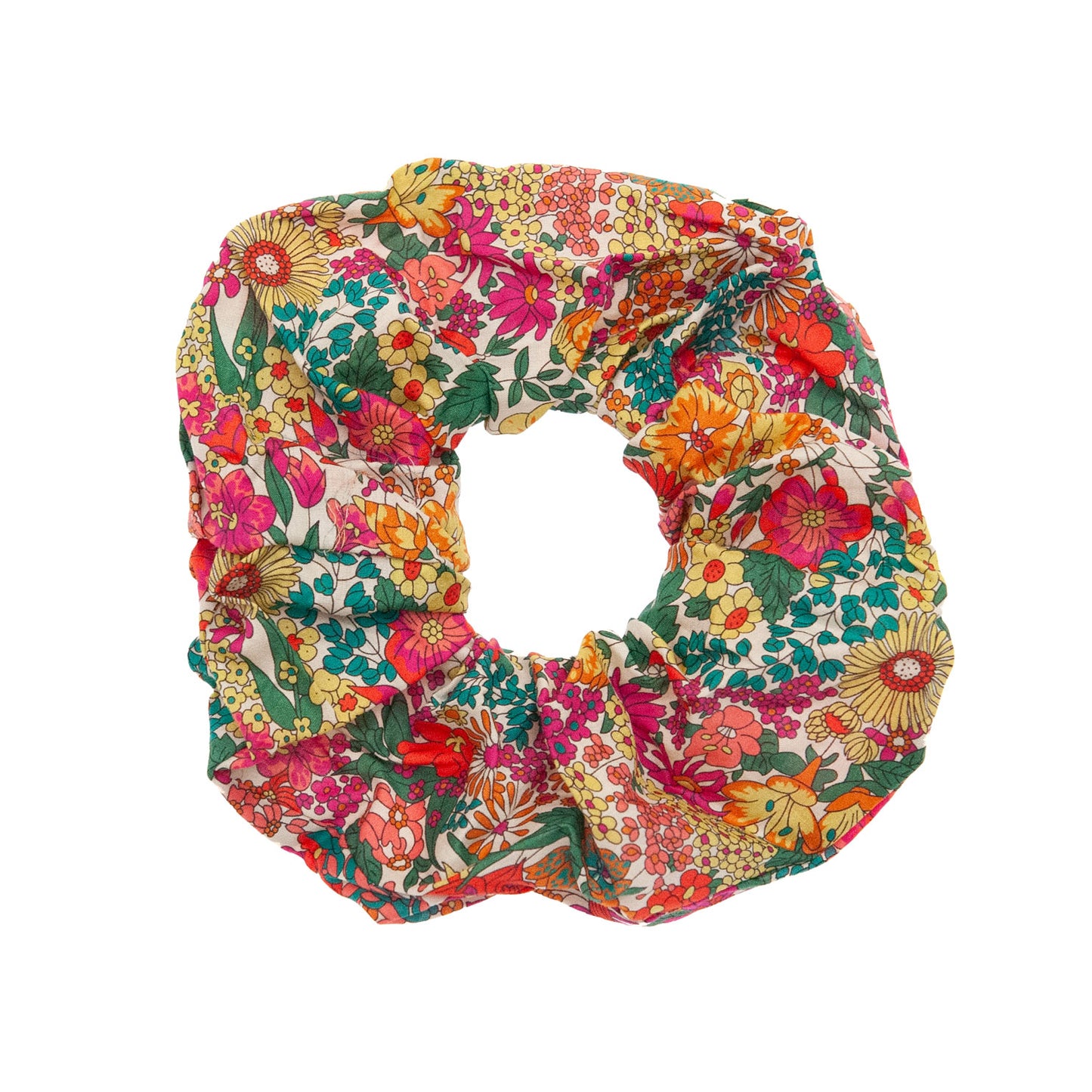 Liberty Fabric Scrunchie in Margaret Annie on a white background