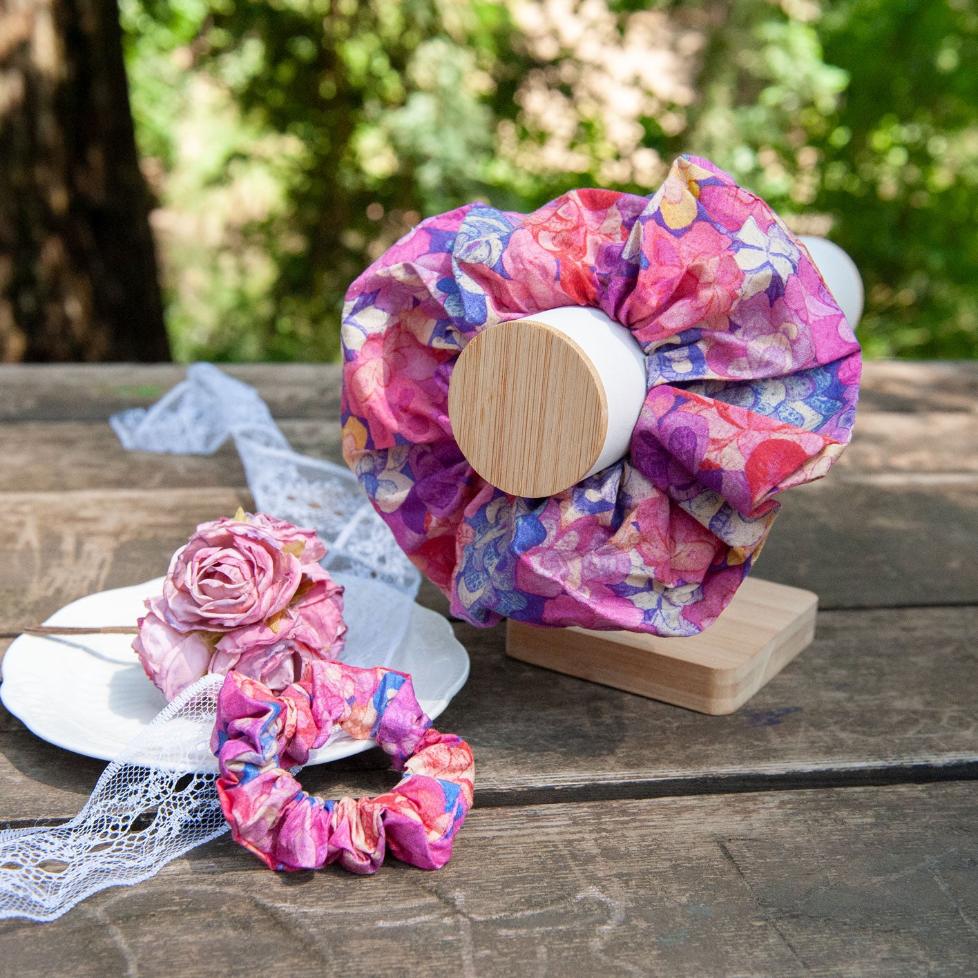 Liberty Fabric Scrunchie in Betsy in forest