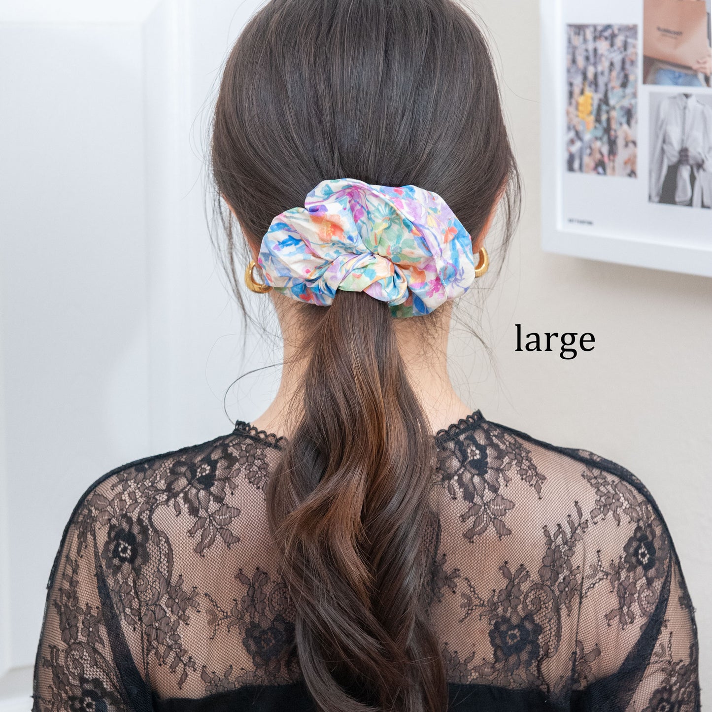Liberty Fabric Scrunchie in Dream of Summer in large size