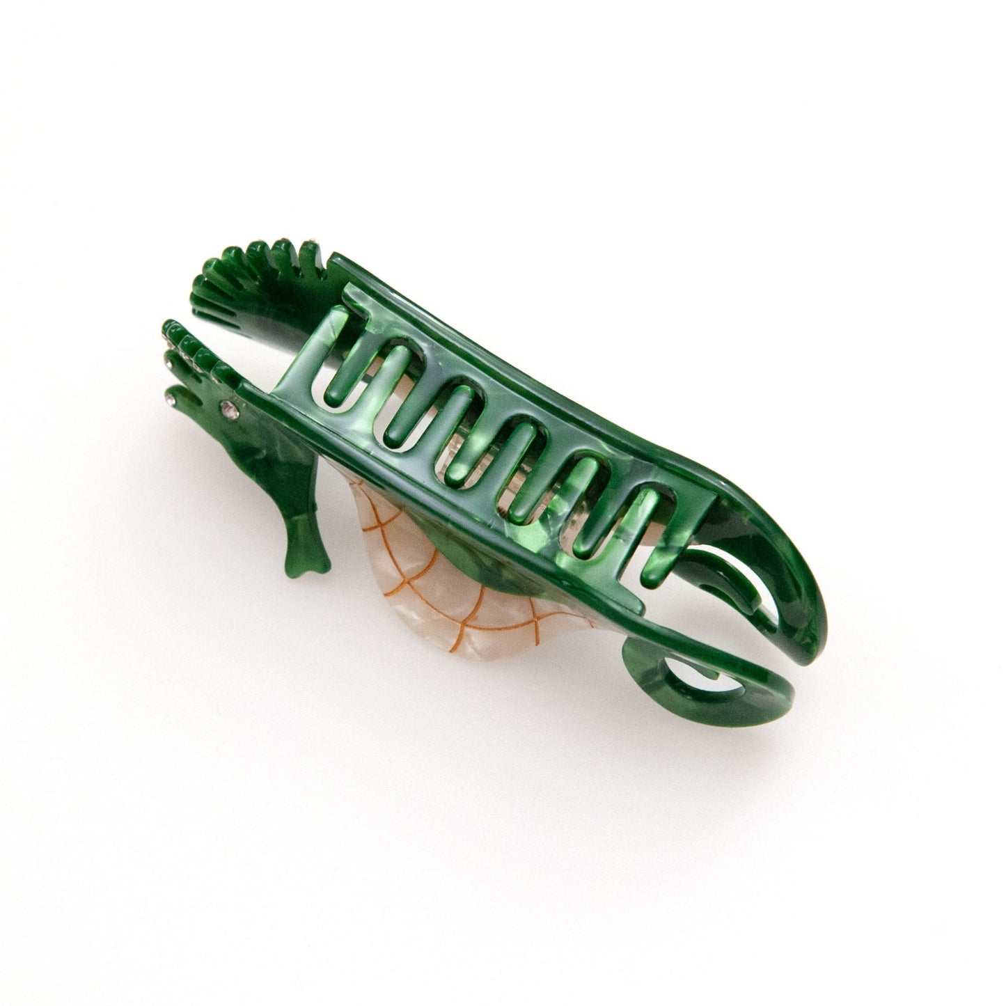 Side view of seahorse hair claw from SomethingMinty