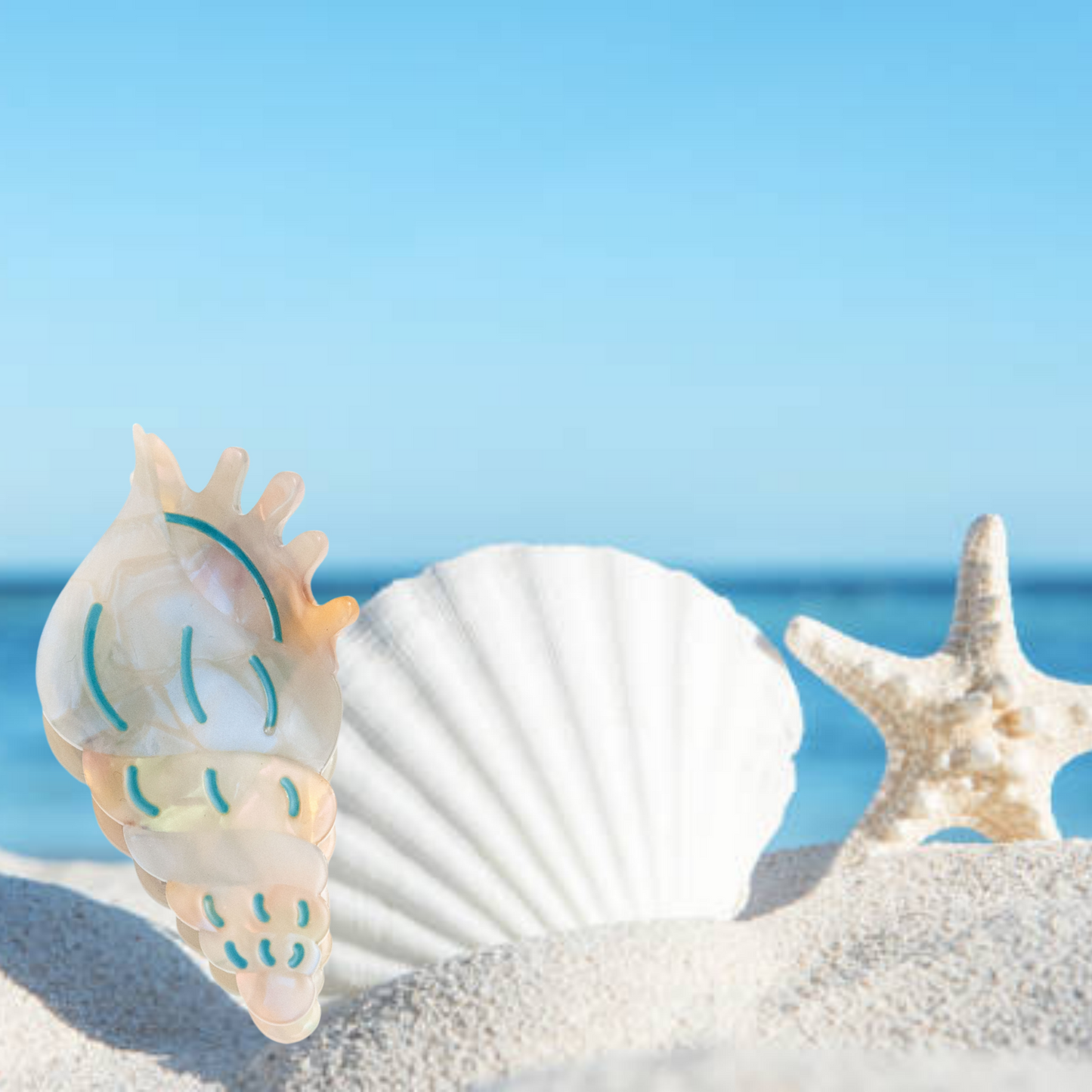 cute seashell hair claw