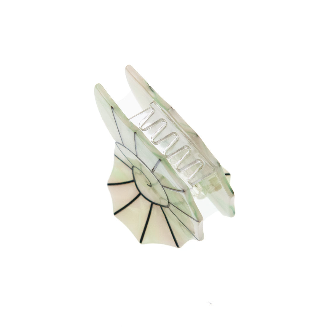 top view of seashell hair clip