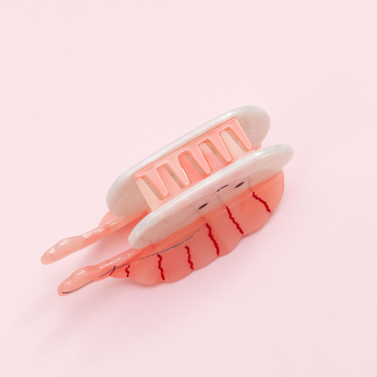 side view of sushi hair claw clip