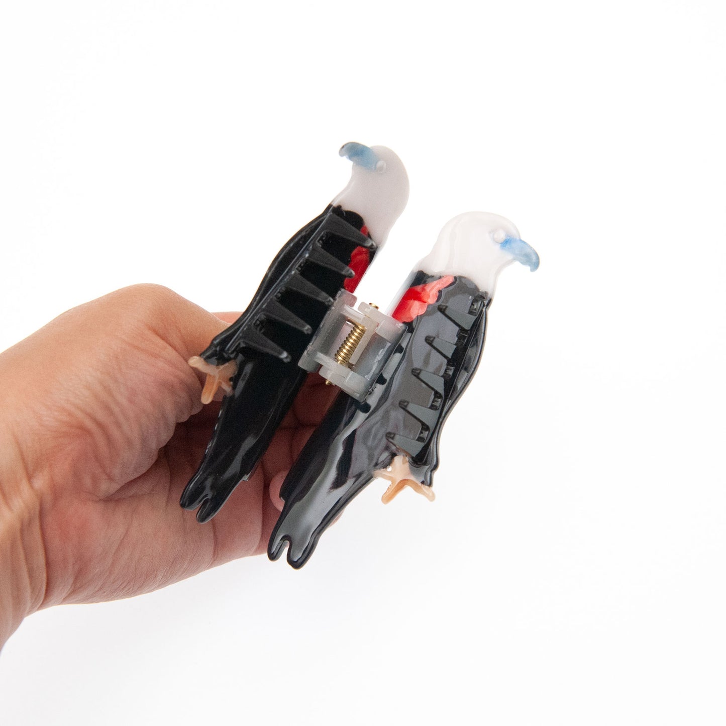 detail of vulture hair clip