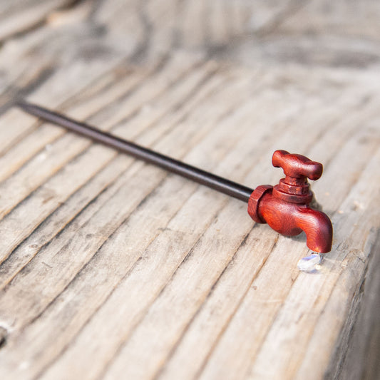 Wooden Fun Faucet Water Hair Stick from Something Minty