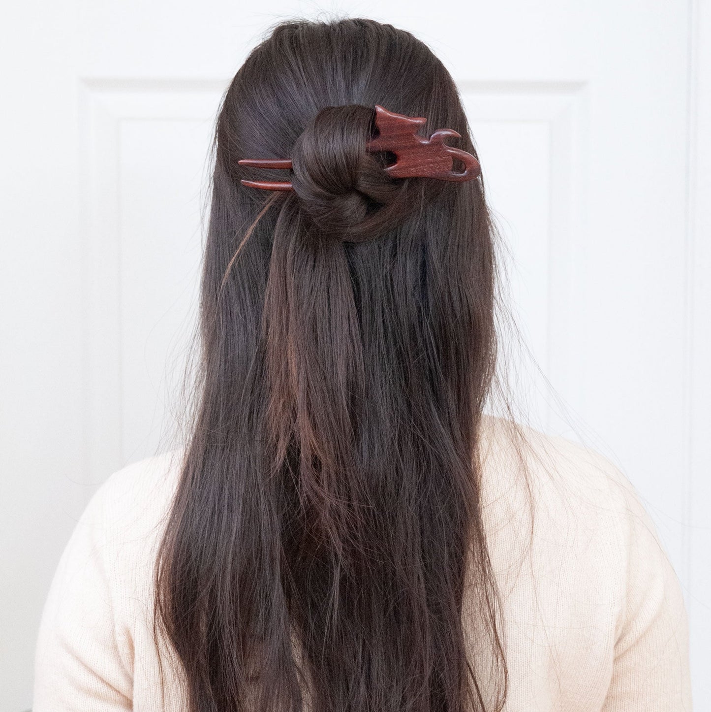 Red Wooden Cat Hair Fork in Padauk from Something Minty