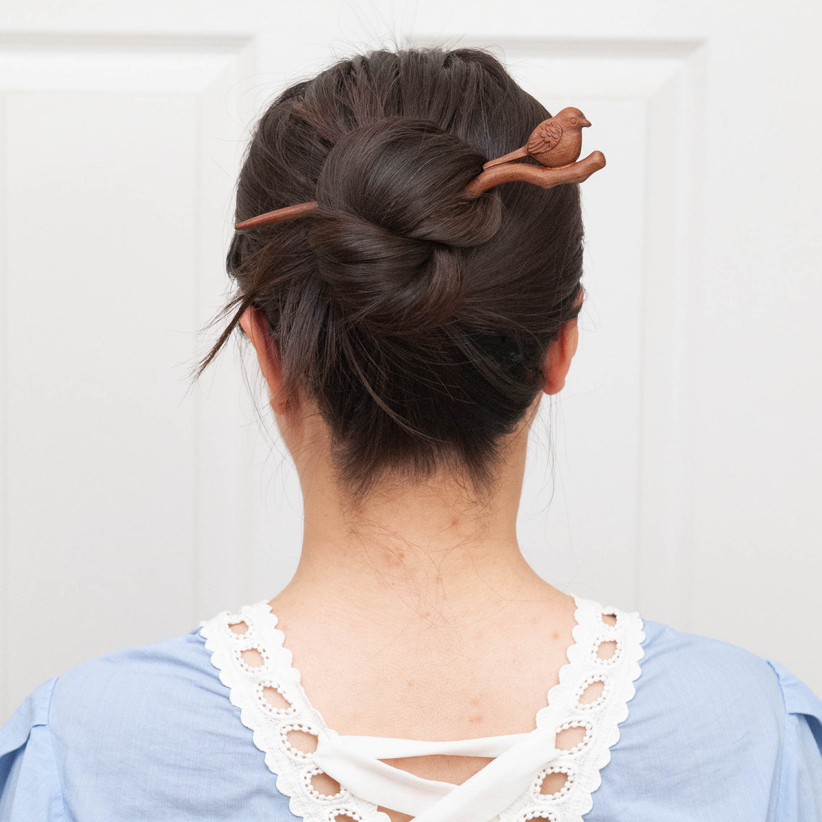 Wooden Carved Bird Hair Stick