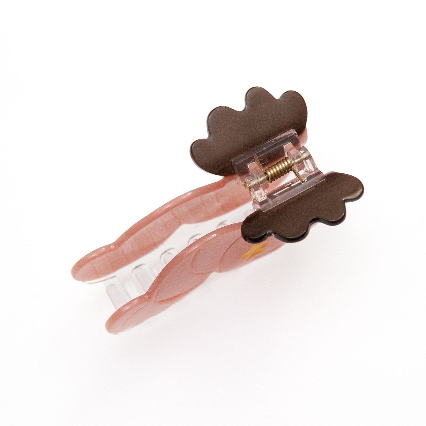 top view of worm hair clip