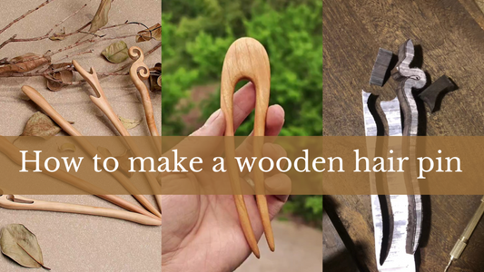 a blog post about how to make a wooden hair pin by Something Minty