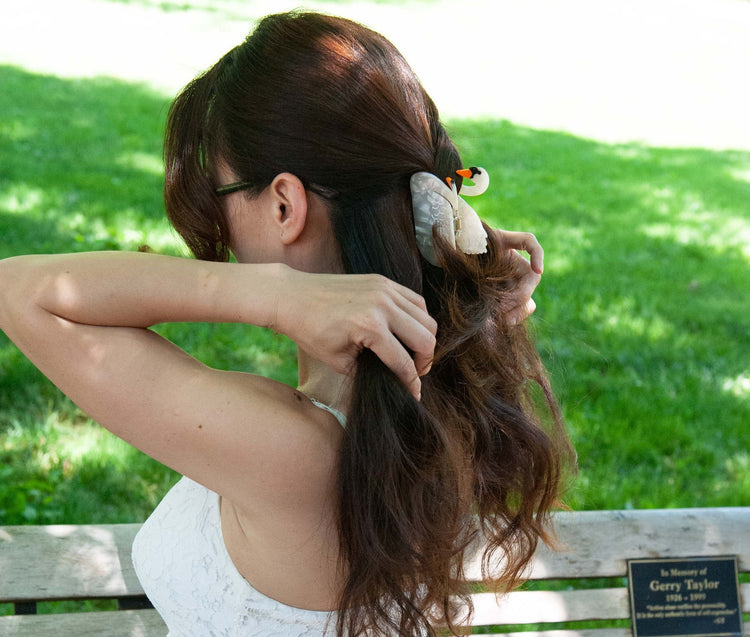 White Swan Hair Claw Clip