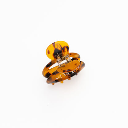 Small Oval Hair Clip in Dark Tortoise