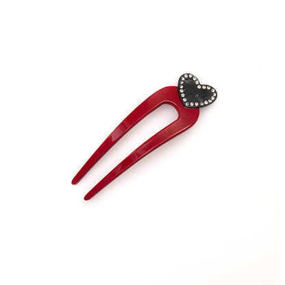 Acetate Hair Pin-Heart