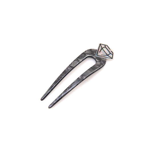 Acetate Hair Pin-Black Diamond