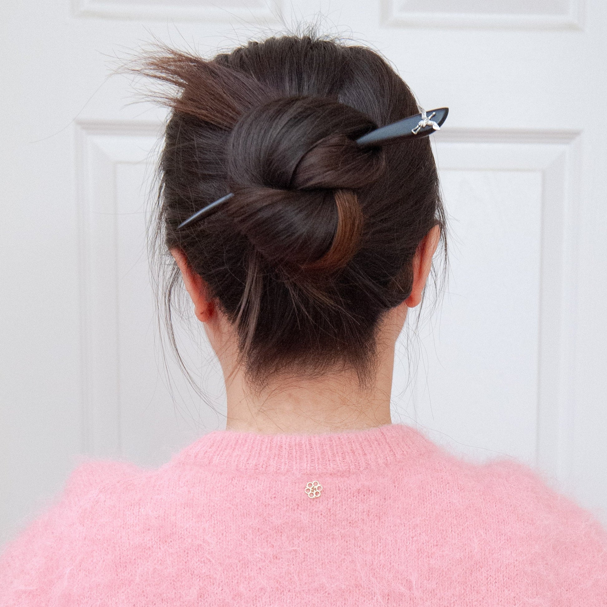 Wooden Crane Hair Stick in Black from Something Minty