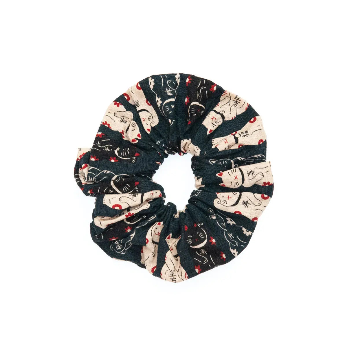 Lucky Cat Scrunchie in Brown - SomethingMinty