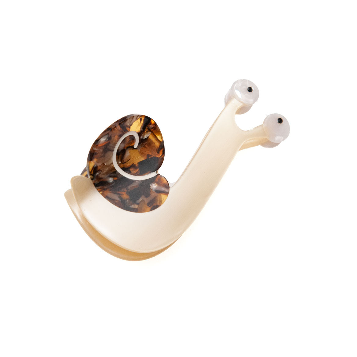 snail hair clip in beige