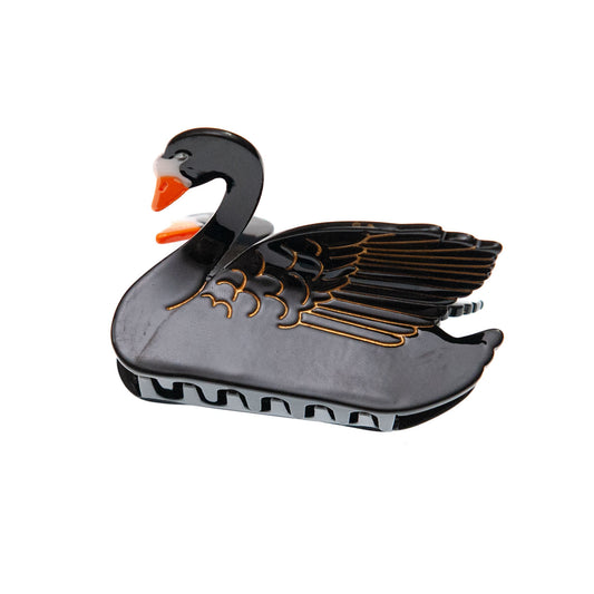 Swan Hair Clip in Black