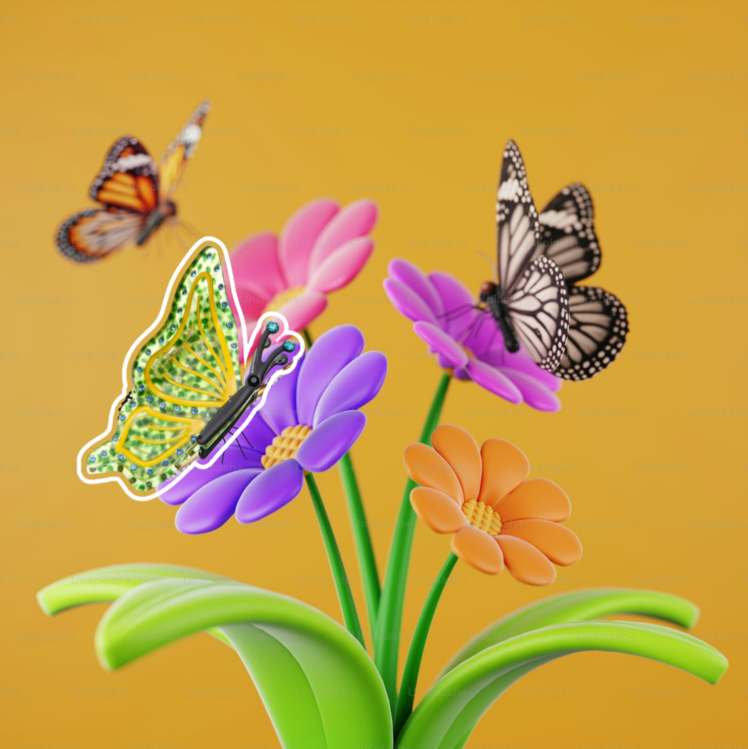 fun butterfly hair clip