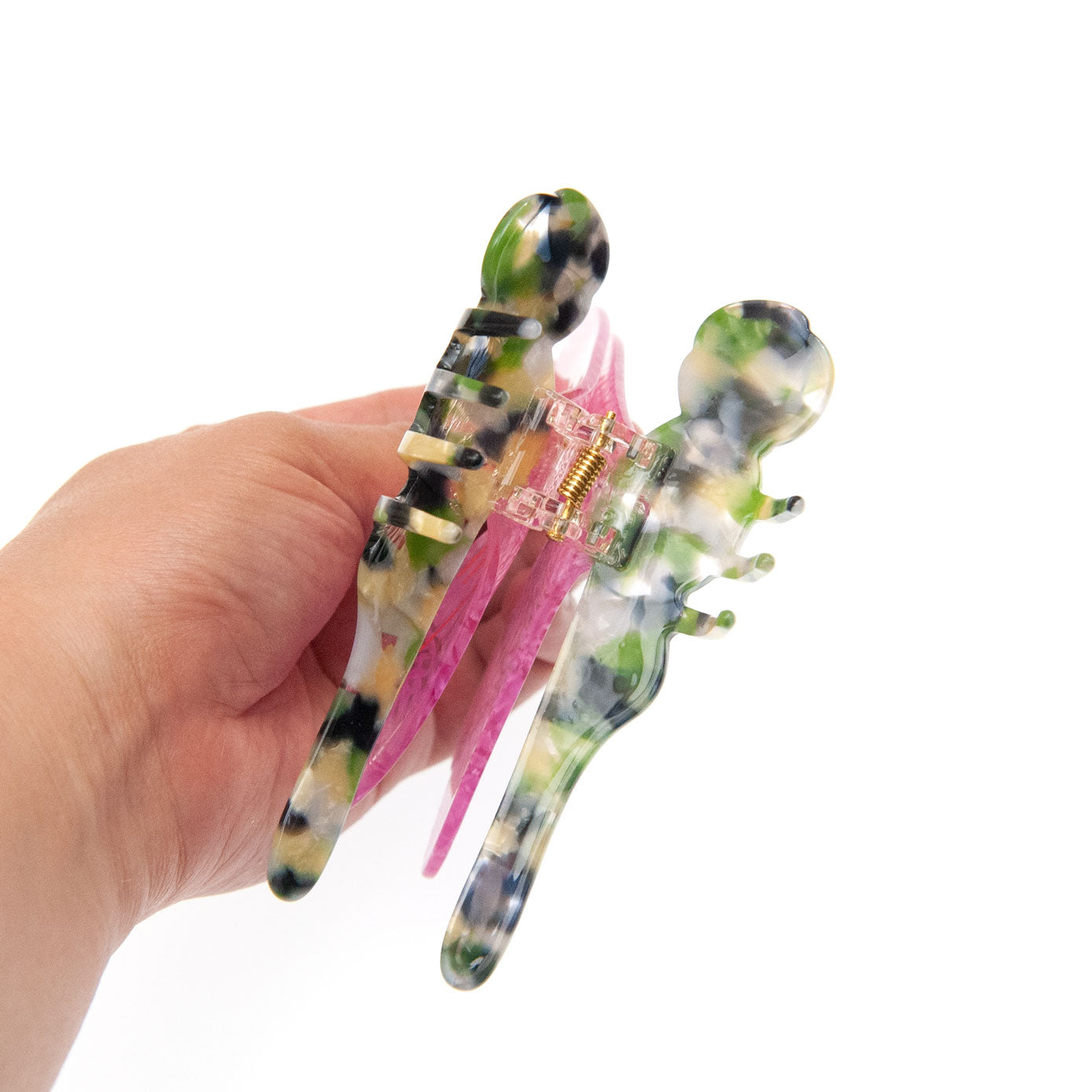 detail view of dragonfly hair clip