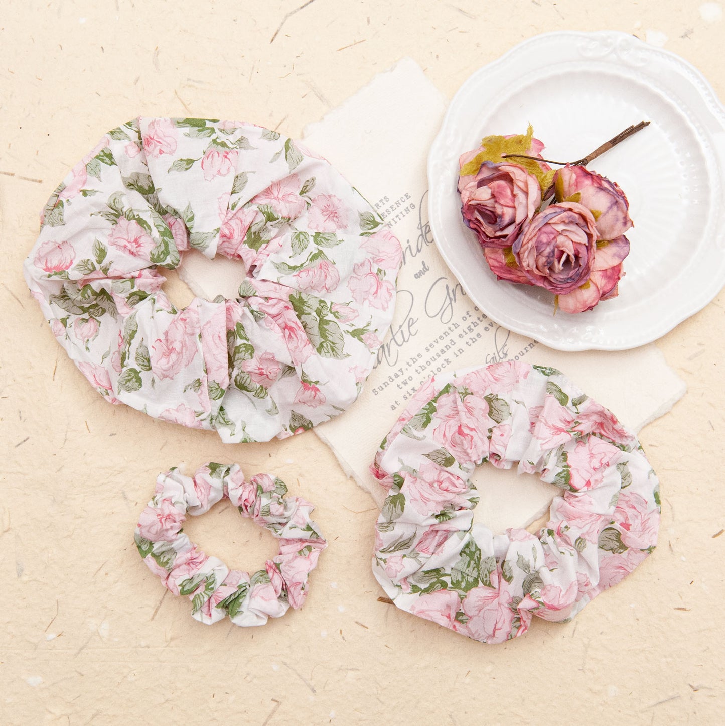 Liberty Fabric Scrunchie in Carline Rose